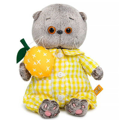 Мягкая игрушка Кот Басик Baby в комбинезоне в клетку Budi Basa BB-165 1